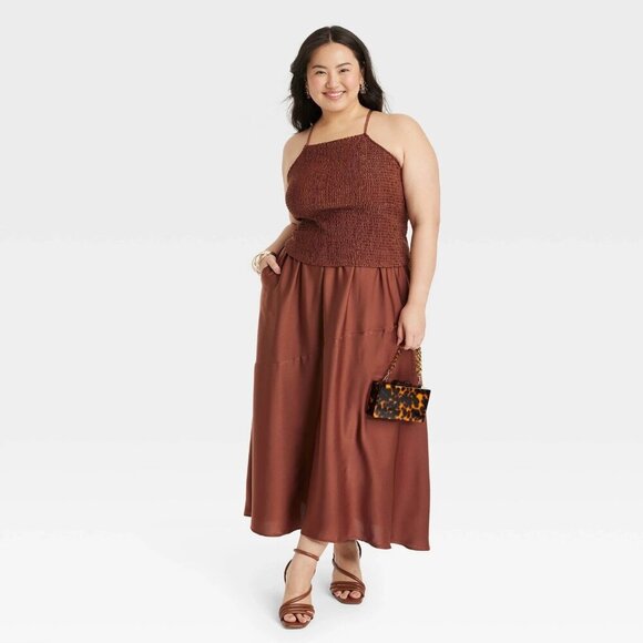 XXL - Womens Maxi A-Line Slip Skirt - A New Day - Brown - Picture 7 of 9